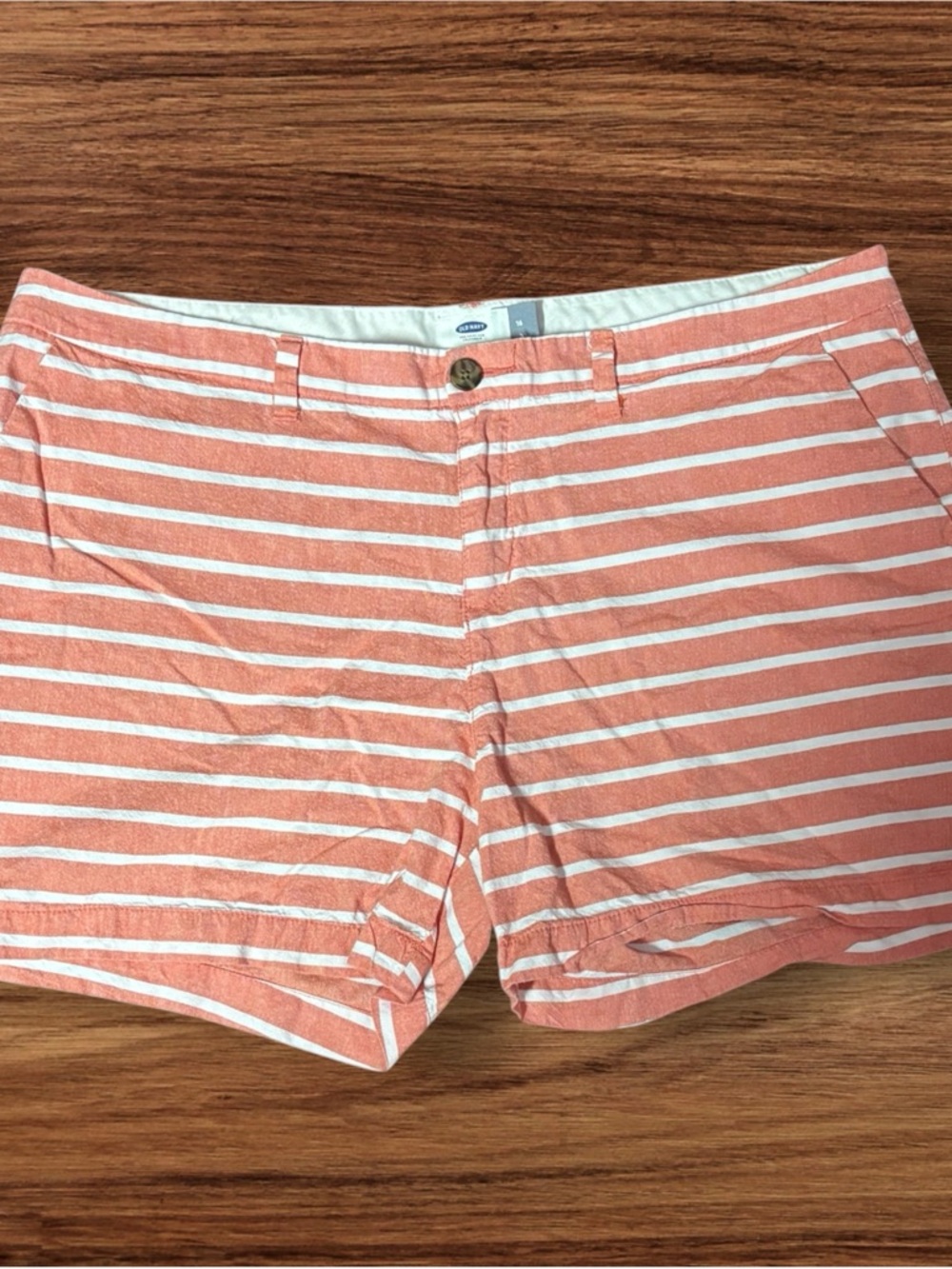 Old Navy Women's Coral and White Striped Shorts